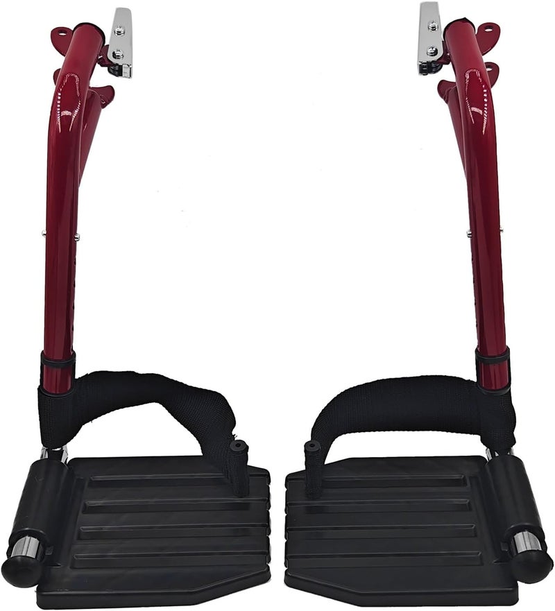 HMZ Wheelchair Footrest, Wheelchair Replacement Part with Heel Ring for Standard Wheelchairs(Red) - Image 1